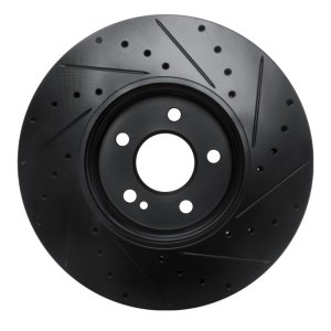 Mercedes-Benz A220 Brake Rotor (1) - Front Left - R1 Concepts - Drilled & Slotted - Black - `19-`26 Mercedes-Benz A220 Brake Rotor (1) - Front Left - R1 Concepts - Drilled & Slotted - Black - `19-`26